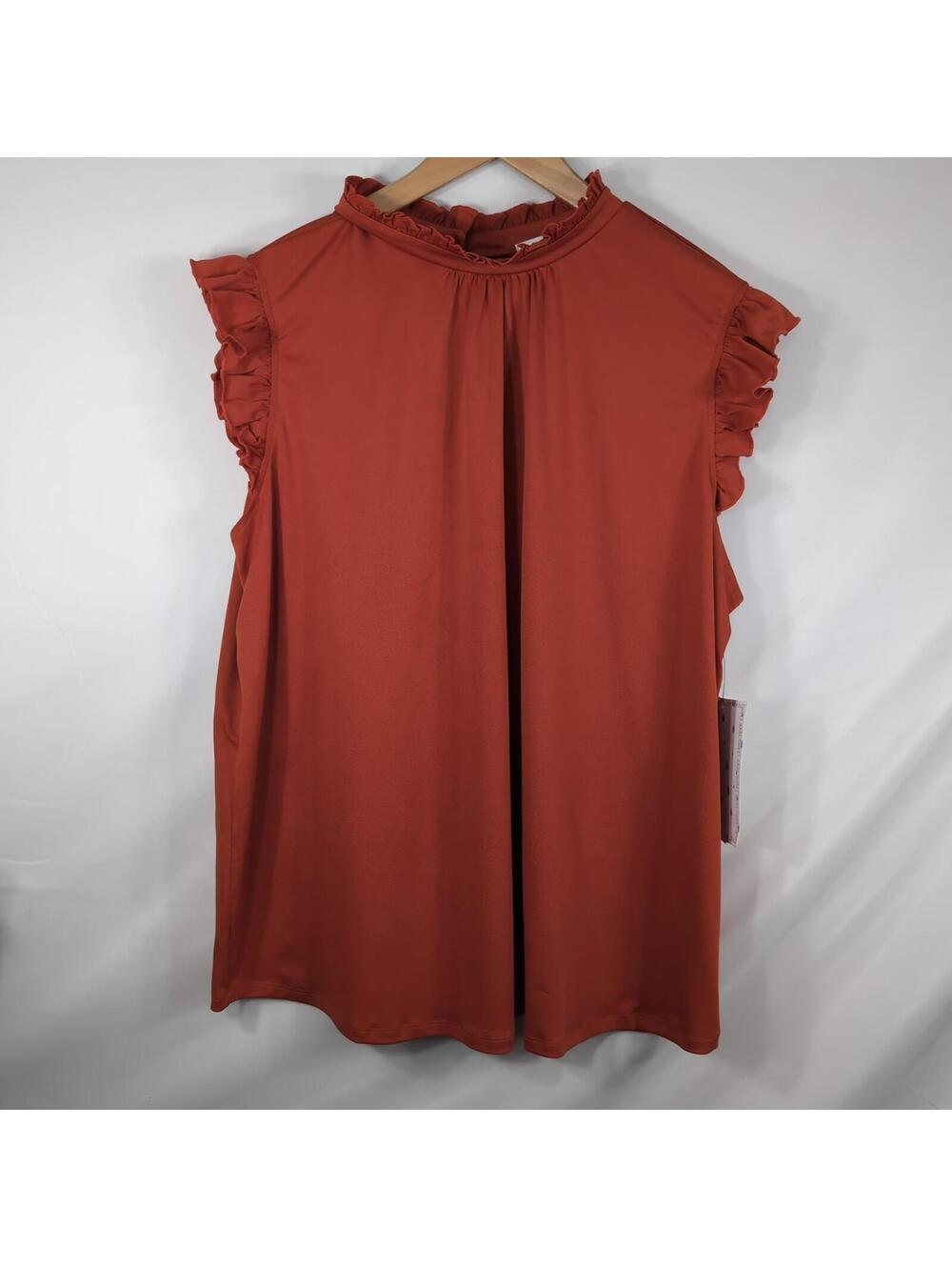 Sweet Rain Womens Plus Size 3X  Ruffle Blouse Top NWT